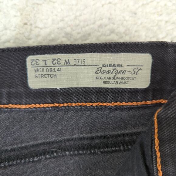 Diesel Jeans Bootzee-St Regular Slim Boot Cut Jeans Black Wash Women's Size 32 - Picture 7 of 9
